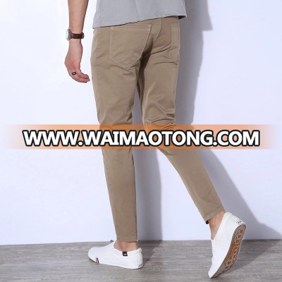 2018 New arrived pure color  mens slim fit fashion casual cotton pants sweatpants